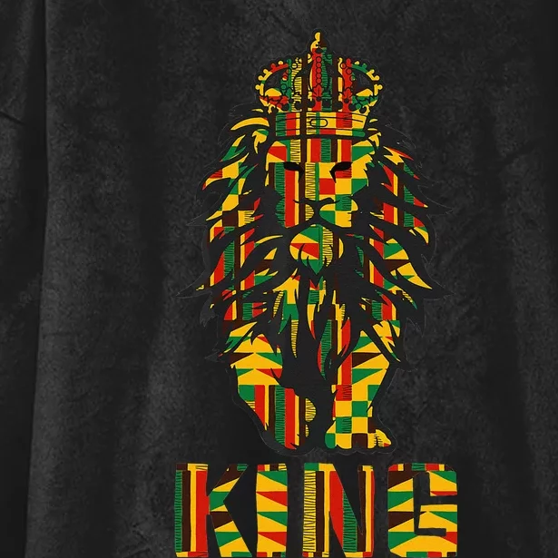 Lion Kente Cloth For King African Lover Hooded Wearable Blanket