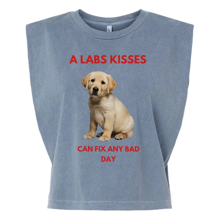 Labs Kisses Can Fix Any Bad Day! Garment-Dyed Women's Muscle Tee