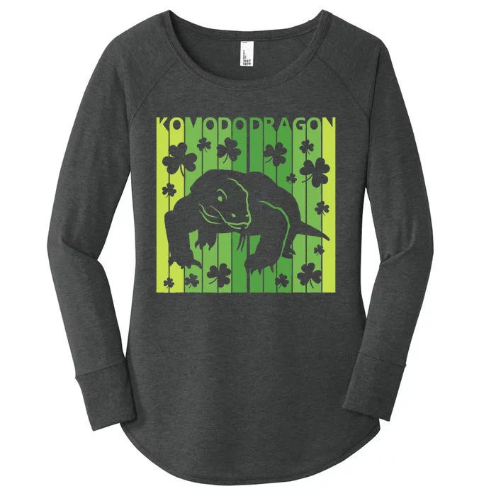 Lucky Komodo Dragon Animal St Patrick's Day Irish Women's Perfect Tri Tunic Long Sleeve Shirt