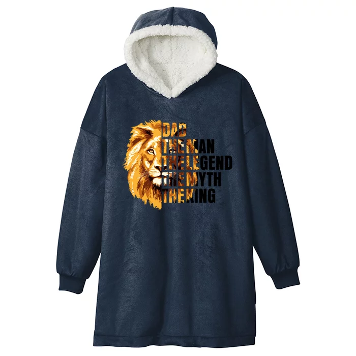 Lion King Dad Dad The Man The Legend The Myth The King Watercolor Hooded Wearable Blanket