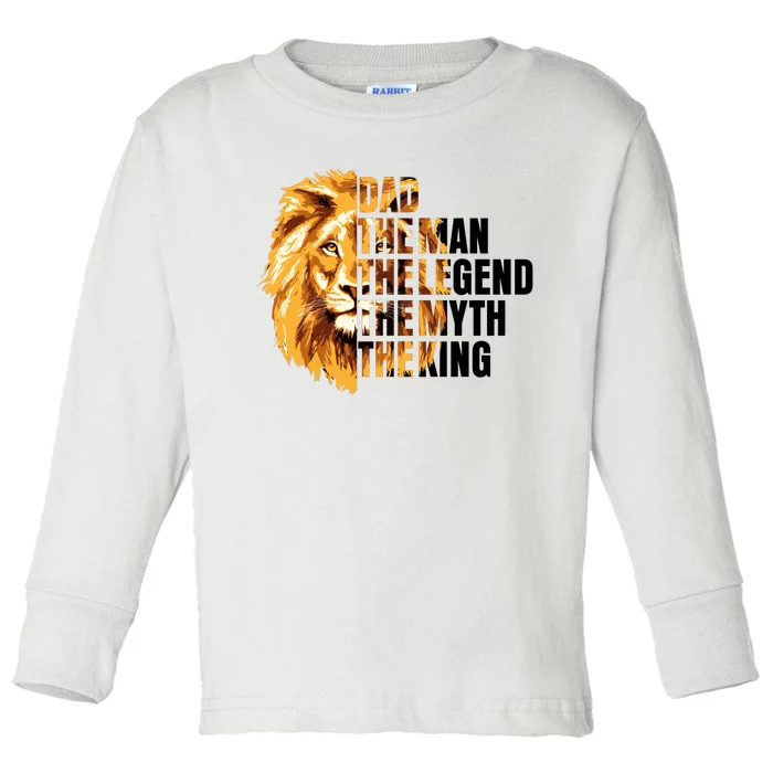 Lion King Dad Dad The Man The Legend The Myth The King Watercolor Toddler Long Sleeve Shirt