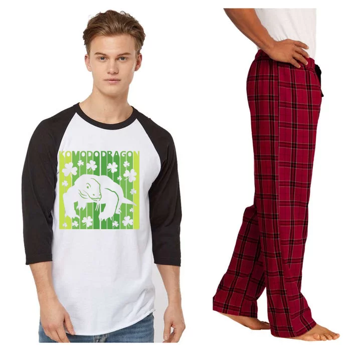 Lucky Komodo Dragon Animal St Patrick's Day Irish Raglan Sleeve Pajama Set