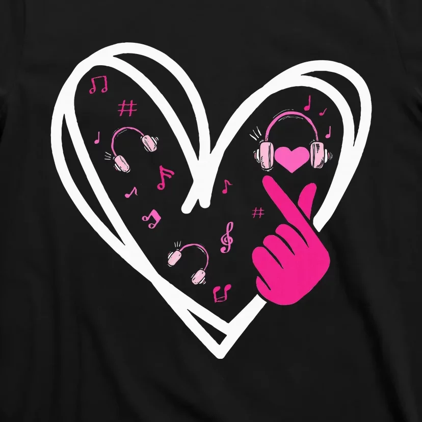 Love Kpop Finger Heart Korean Pop Music K Pop T-Shirt