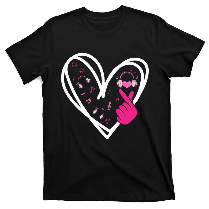 Love Kpop Finger Heart Korean Pop Music K Pop T-Shirt