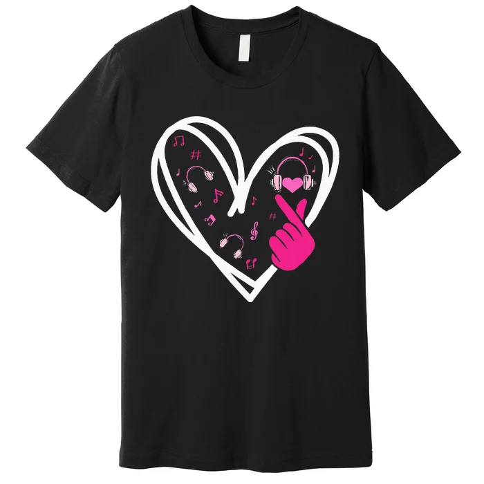 Love Kpop Finger Heart Korean Pop Music K Pop Premium T-Shirt