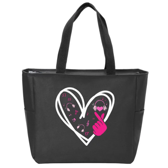 Love Kpop Finger Heart Korean Pop Music K Pop Zip Tote Bag