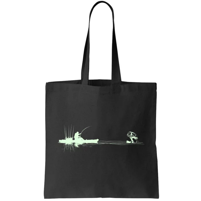 Largemouth Kayak Fishing Kayaking Angler Graphic Fisher Cool Gift Tote Bag