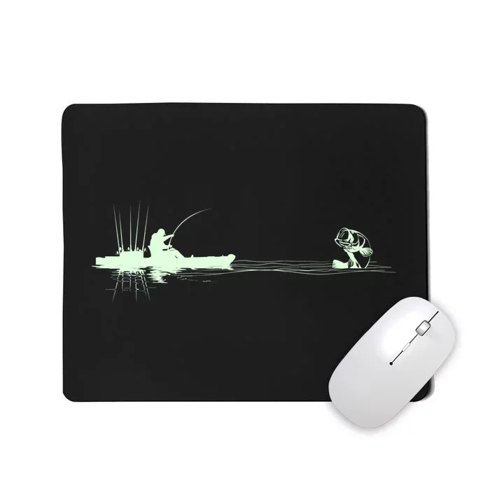 Largemouth Kayak Fishing Kayaking Angler Graphic Fisher Cool Gift Mousepad