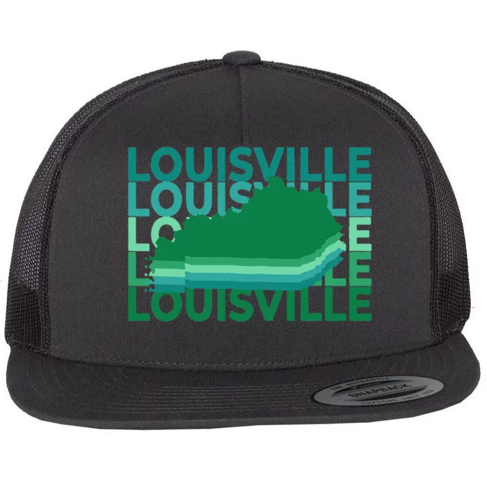 Louisville Kentucky Green Repeat Ky City Flat Bill Trucker Hat