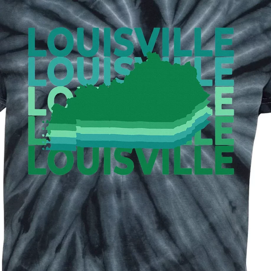 Louisville Kentucky Green Repeat Ky City Kids Tie-Dye T-Shirt