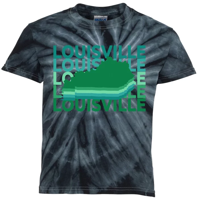 Louisville Kentucky Green Repeat Ky City Kids Tie-Dye T-Shirt