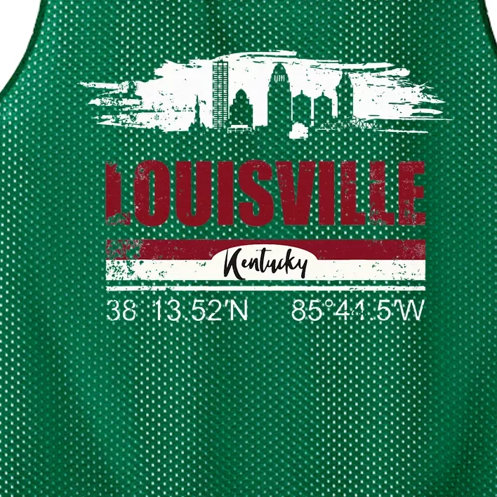 Louisville Kentucky Gift Geographic Coordinates Mesh Reversible Basketball Jersey Tank