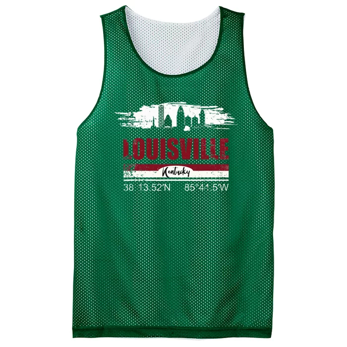 Louisville Kentucky Gift Geographic Coordinates Mesh Reversible Basketball Jersey Tank