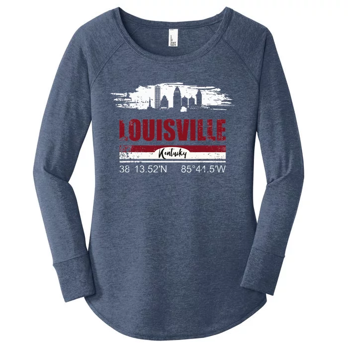 Louisville Kentucky Gift Geographic Coordinates Women's Perfect Tri Tunic Long Sleeve Shirt