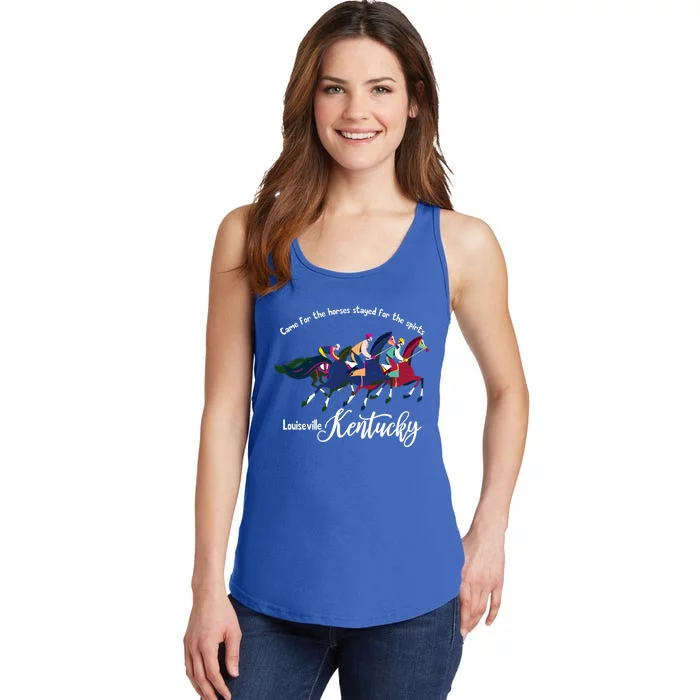 Louisville Kentucky Horse Racing Vintage Americana Derby Gift Ladies Essential Tank