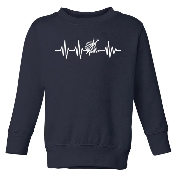 Love Knitting Heartbeat Toddler Sweatshirt