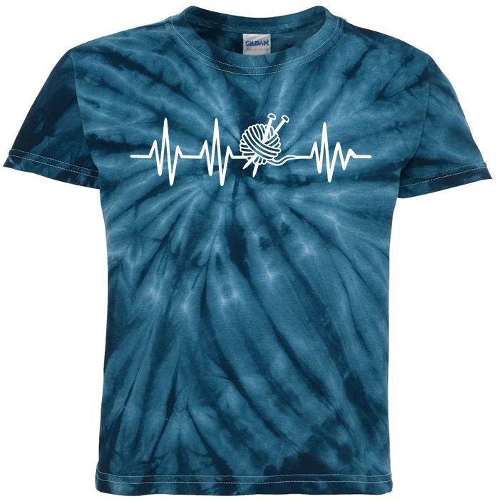 Love Knitting Heartbeat Kids Tie-Dye T-Shirt