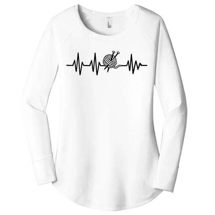 Love Knitting Heartbeat Women's Perfect Tri Tunic Long Sleeve Shirt