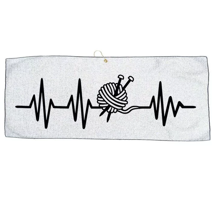 Love Knitting Heartbeat Large Microfiber Waffle Golf Towel