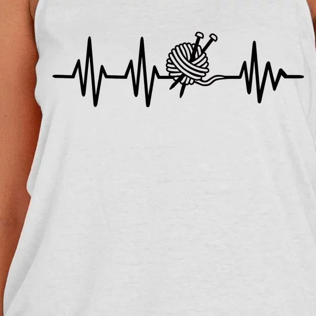 Love Knitting Heartbeat Women's Knotted Racerback Tank