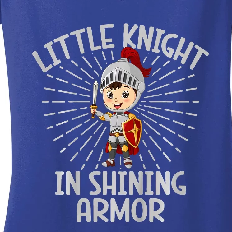 Little Knight In Shining Armor Knight Women's V-Neck T-Shirt