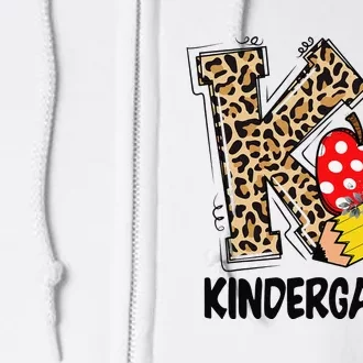 Leopard K Is For Kindergarten Teacher Student Back To School Full Zip Hoodie