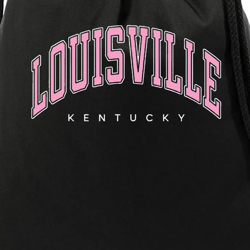 Louisville Kentucky KY Varsity Pink Text Drawstring Bag