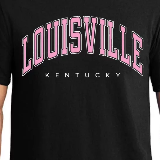 Louisville Kentucky KY Varsity Pink Text Pajama Set