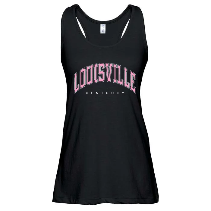 Louisville Kentucky KY Varsity Pink Text Ladies Essential Flowy Tank