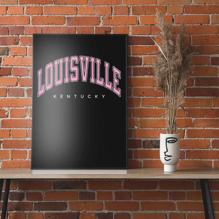 Louisville Kentucky KY Varsity Pink Text Poster