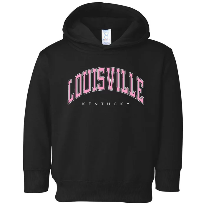 Louisville Kentucky KY Varsity Pink Text Toddler Hoodie