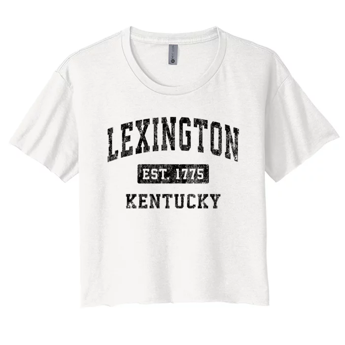 Lexington Kentucky Ky Vintage Established Sports Design Women's Crop Top Tee