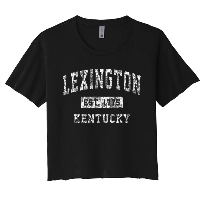 Lexington Kentucky Ky Vintage Established Sports Women's Crop Top Tee