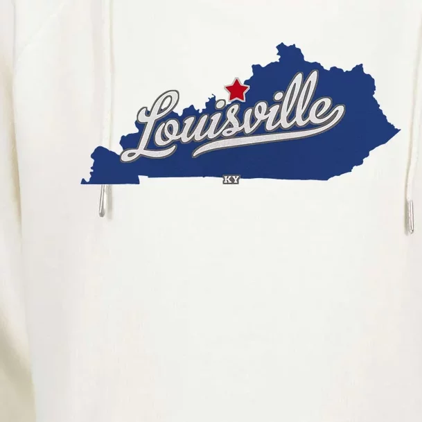 Louisville Kentucky Ky Map Womens Funnel Neck Pullover Hood