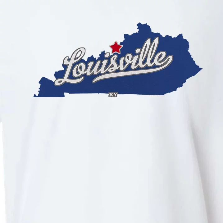 Louisville Kentucky Ky Map Sueded Cloud Jersey T-Shirt