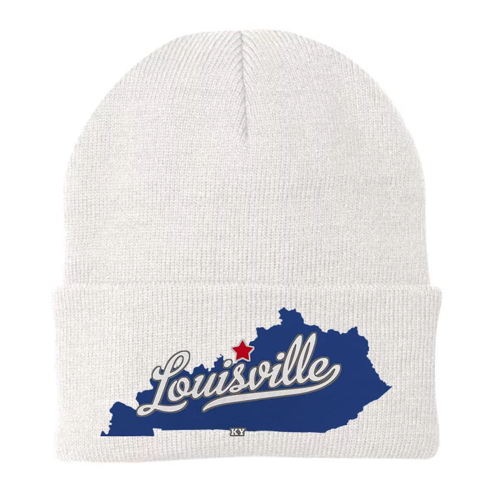 Louisville Kentucky Ky Map Knit Cap Winter Beanie