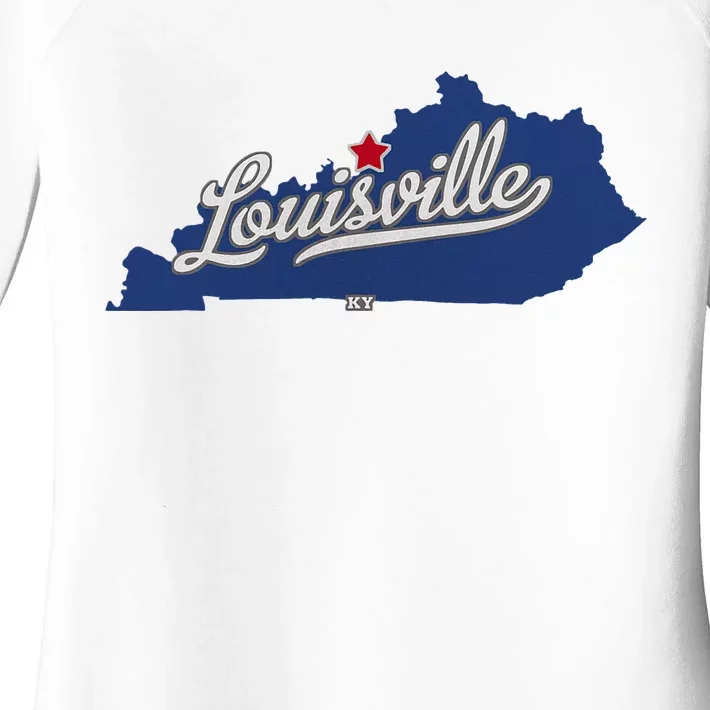 Louisville Kentucky Ky Map Women's Perfect Tri Tunic Long Sleeve Shirt