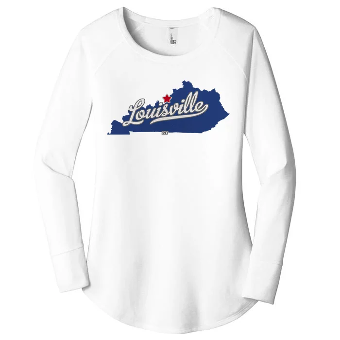 Louisville Kentucky Ky Map Women's Perfect Tri Tunic Long Sleeve Shirt