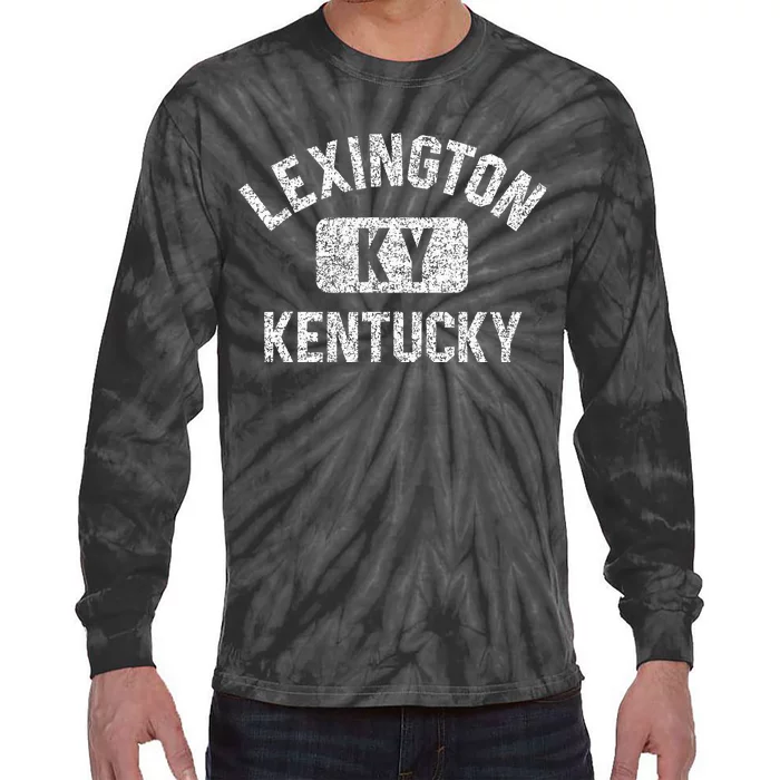 Lexington Ky Kentucky Gym Style Distressed Tie-Dye Long Sleeve Shirt