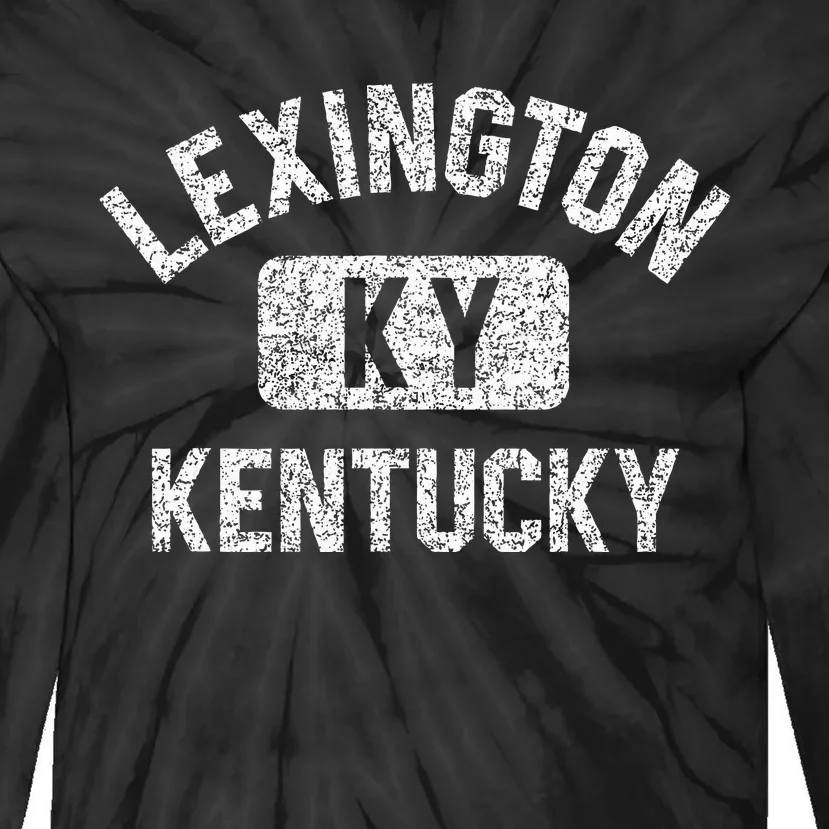 Lexington Ky Kentucky Gym Style Distressed Tie-Dye Long Sleeve Shirt