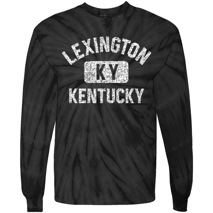 Lexington Ky Kentucky Gym Style Distressed Tie-Dye Long Sleeve Shirt