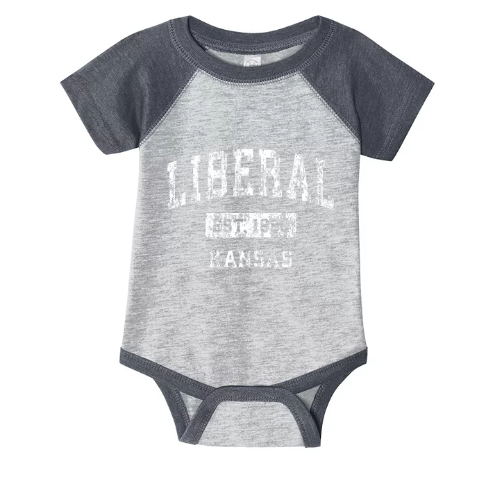 Liberal Kansas Ks Vintage Sports Established Design Infant Baby Jersey Bodysuit