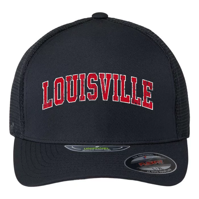 Louisville Kentucky Ky Sports Red Flexfit Unipanel Trucker Cap