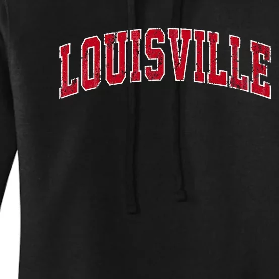 Louisville Kentucky Ky Sports Red Women's Pullover Hoodie