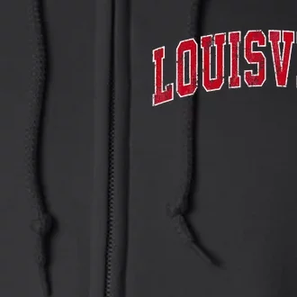 Louisville Kentucky Ky Sports Red Full Zip Hoodie