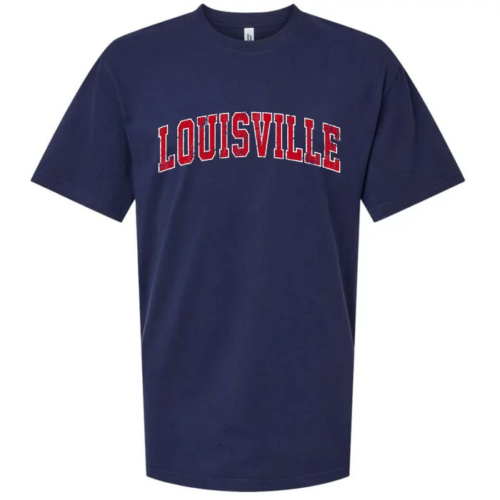 Louisville Kentucky Ky Sports Red Sueded Cloud Jersey T-Shirt