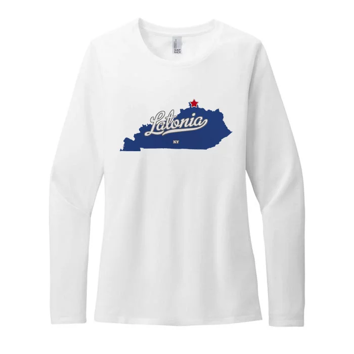 Latonia Kentucky Ky Map Womens CVC Long Sleeve Shirt