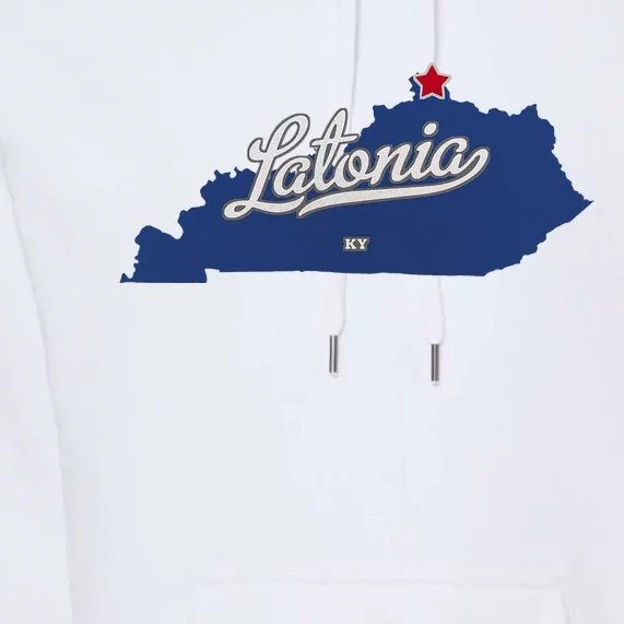 Latonia Kentucky Ky Map Premium Hoodie