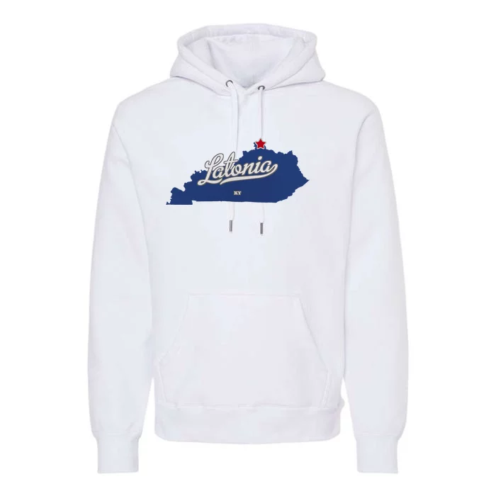 Latonia Kentucky Ky Map Premium Hoodie