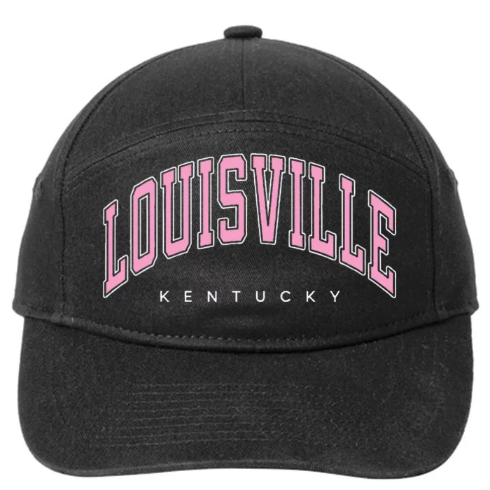 Louisville Kentucky KY Varsity Pink Text 7-Panel Snapback Hat